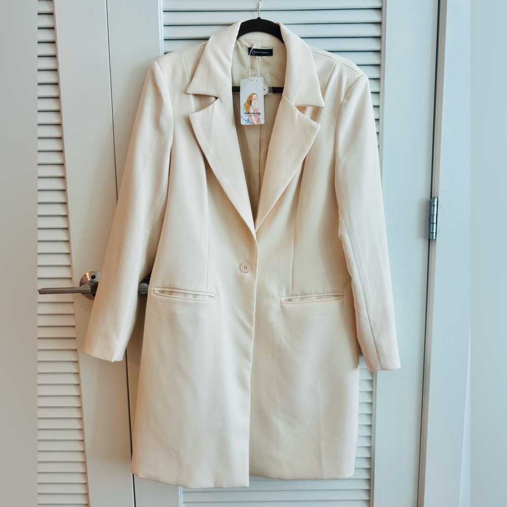 Elegant Cream LONG Blazer
